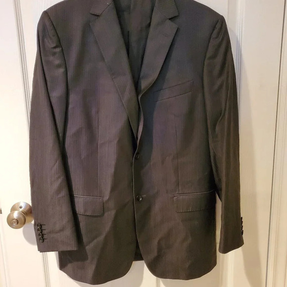 Ermenegildo Zegna City Pinstripe Suit Jacket Gray 50R - Picture 1 of 6